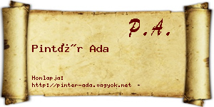 Pintér Ada névjegykártya